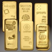   Más nemzetközi gyártó (C.Hafner, Heimerle, Heraeus stb.) aranyrúd, 1000 gramm