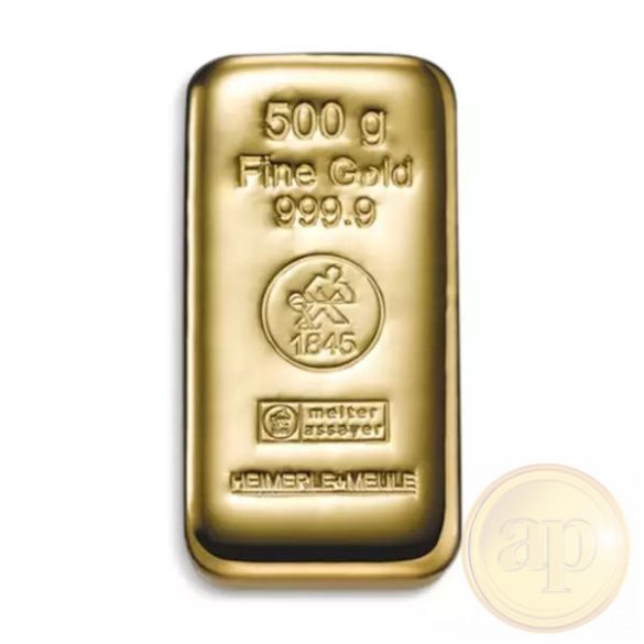 Más nemzetközi gyártó (C.Hafner, Heimerle, Heraeus stb.) aranyrúd, 500 gramm