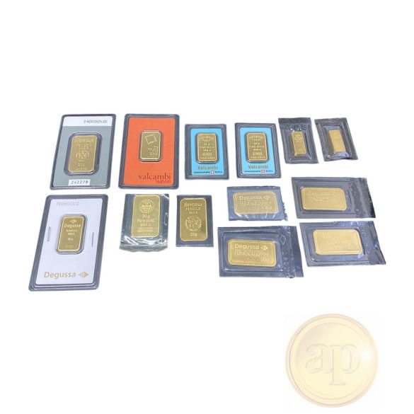 Más nemzetközi gyártó (C.Hafner, Heimerle, Heraeus stb.) aranyrúd, 20 gramm