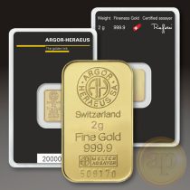 Argor Heraeus, Münze Österreich aranyrúd, 2 gramm