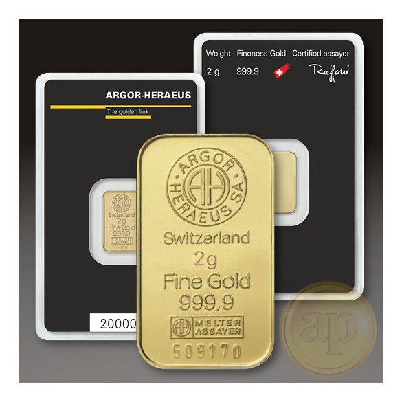 Argor Heraeus, Münze Österreich aranyrúd, 2 gramm