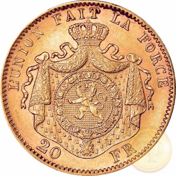 Belgium - 20 frank, II. Lipót, 1867-1882